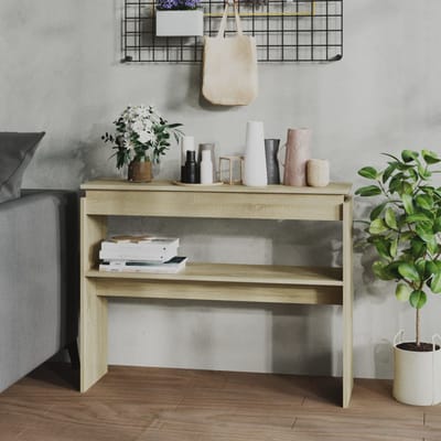 vidaXL - Wandtafel - 102x30x80 - cm - bewerkt - hout - sonoma - eikenkleurig
