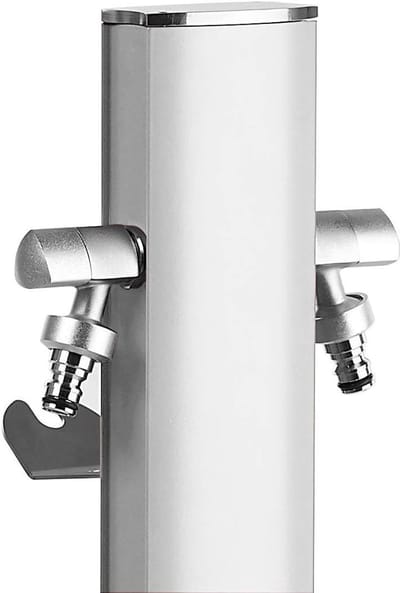 Tuinwaterkolom - Waterzuil Kraan - Tuin watering - Dubbele kraan houder - 120 cm hoogte - Wit
