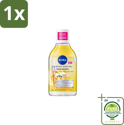 1 x NIVEA - Micellair Water - Serum Verrijkt Stralend - Verwijdert Waterbestendige Make-up - 400 ml - Micellair Water - Reinigingswater - Gevoelige Huid - Doffe Huid - NIVEA