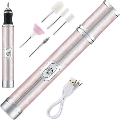 Draadloze Elektrische Nagelvijl Nagelfrees Met 5 Bitjes Roze - 4 Bedieningsmodi - Manicure Pedicure Set Elektrisch - Oplaadbaar - USB C Kabel
