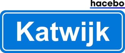 Hacebo - Plaatsnaam Sticker - 29x10 CM - Katwijk sticker - Verkeersborden sticker - grappige cadeaus - Katwijk