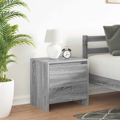 vidaXL - Nachtkastje - 45x34x44,5 - cm - bewerkt - hout - grijs - sonoma - eikenkleur
