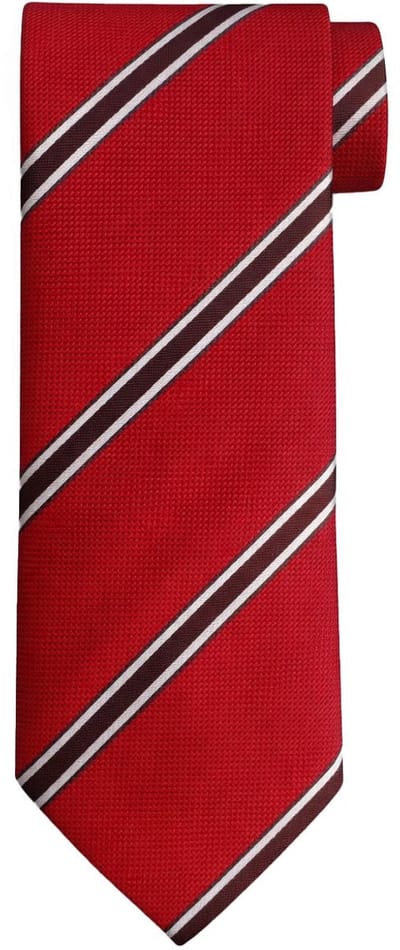 Suitable Stropdas Zijde Triple Stripe Rood - Streep - Heren das - Breedte: 7 cm -