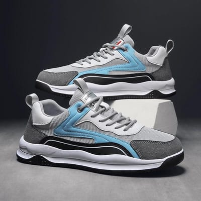 Nieuwe Mesh Ademende en Comfortabele Heren Sportschoenen Koreaanse Versie All-match Casual Herenschoenen Trendy Studenten Hardloopschoenen 44 white