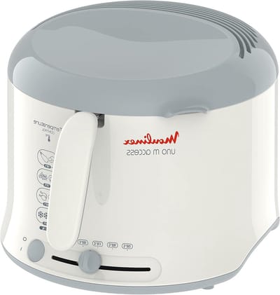 Friteuse - Keukenapparaat - Lekkere snacks - Inklapbare handgreep - 1 kg capaciteit - Wit/grijs