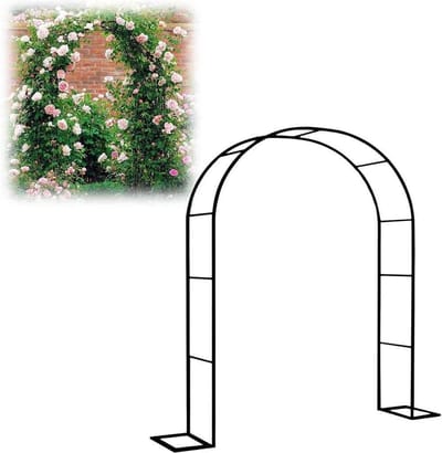 Tuinboog Metaal - Klimplant boog - Decoratie Tuin - Stabiele Vierkante Buizen - 3.5 x 2.2 Meter - Zwart