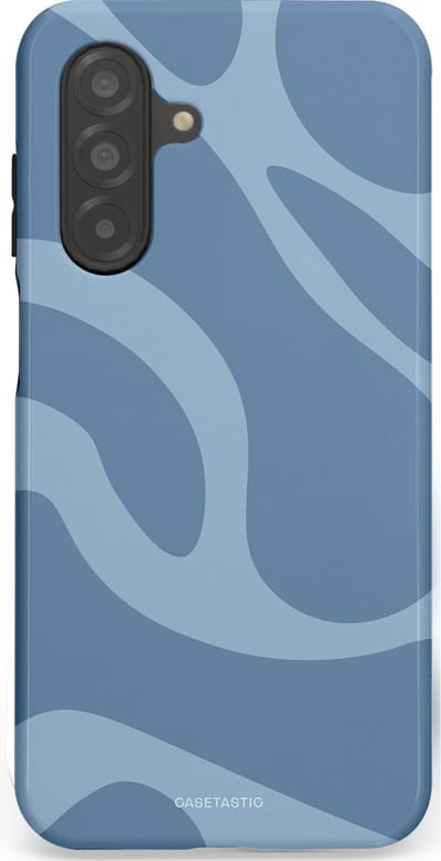 Casetastic hoesje geschikt voor Samsung Galaxy A26 - Dubbellaagse bescherming - Blauwe Water Golven - Fashion Case - Grijs Lichtblauw
