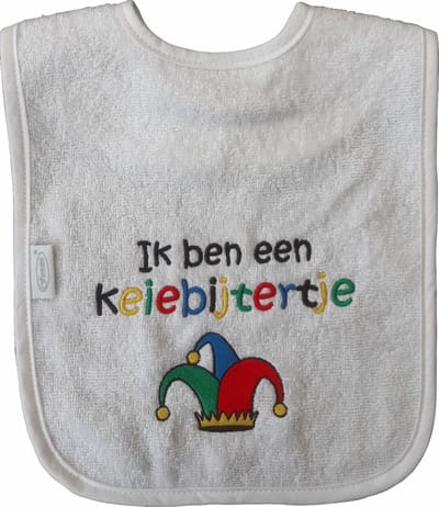Witte slab met "Ik ben een Keiebijtertje" - carnaval, helmond, feest, brabant, keiebijters, feestje