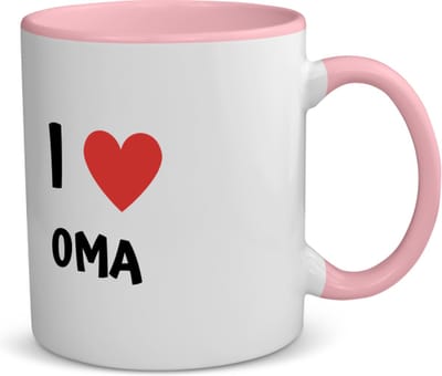 Akyol - i love oma koffiemok - theemok - roze - Oma - de liefste oma - verjaardag - cadeautje voor oma - oma artikelen - kado - geschenk - 350 ML inhoud