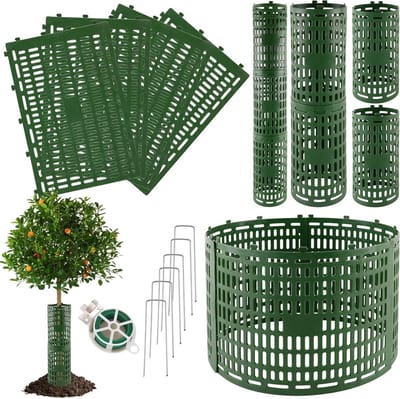 8 Stuks Plantenstambeschermers, 30 cm x 20 cm, Weerbestendige Plastic Boombeschermer met Ingebouwde Vergrendelingshaken voor Bescherming van Boomschors en Groei van Planten