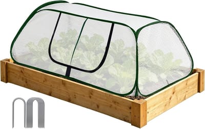 Plants Cover-Garden Greenhouse with Roll-up Zipper Door,Thicker PE Cover for Indoor Outdoor Vegetable Fruits Rows - 45" L x 22" W x 16" H (White, 1 Pack)