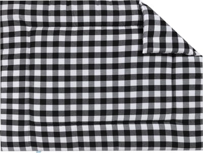BINK Bedding Boxkleed Blok Zwart 80 x 100 cm - vulling fiberfill 400 grams - speelkleed - parklegger - katoen - polyester - ruiten - zwart - wit
