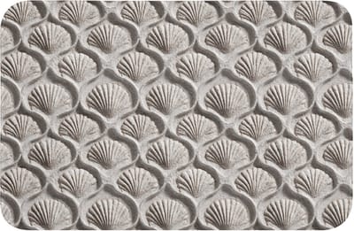 Badmat 60x40 cm - Antislip - Zand - Schelpenvorm - Grijs - Badmatten voor badkamer - Badkamermat - Douchemat - Badkamer mat