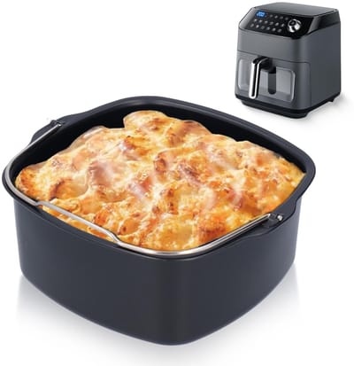 JHUBERS- Cakevorm 22 cm - Duurzaam Voedselveilig Ijzer - Hittebestendig - Bakvorm voor Airfryer - Robuust en Gezond Koken