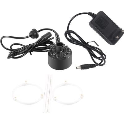 1 Stuk 12LED Kleurrijke Nevelmaker voor Waterfontein Vijver met Stroomadapter EU Plug 220V gray