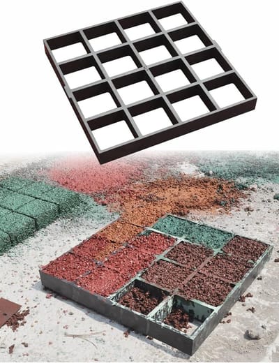 Beton Mal - Pad Maker Stenen Mal - Tuinpad Aanleggen - Herbruikbaar Kunststof - 412 x 412 x 45 cm