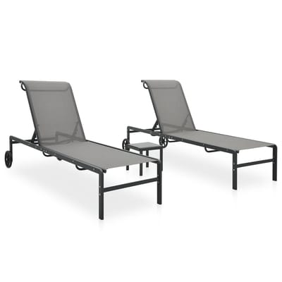2-delige ligstoelenset met tafel Textileen en Staal