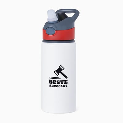 Hacebo® - beste advocaat waterfles met rietje rood - Beste advocaat - collega - cadeau - water fles - 650ML