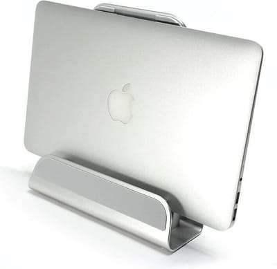 QUVIO Laptophouder met opbergfunctie - Laptophouder - Laptop standaard - Laptop steun - Notebook standaard - Computerstandaard - Grijs
