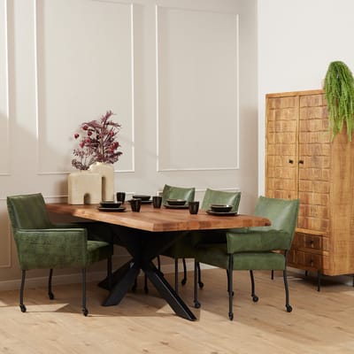 StarFurn Eettafel Boston - Rechthoek Naturel Mangohout - 220x100x76cm