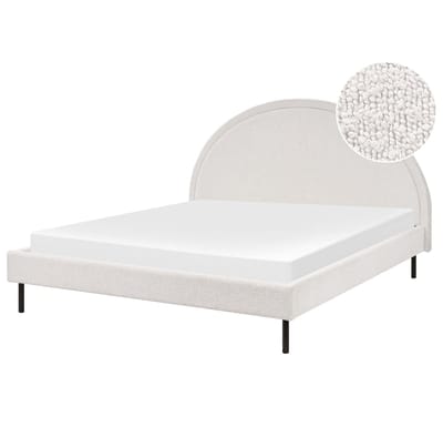 MARGUT - Bed - Wit - 160 x 200 cm - Bouclé
