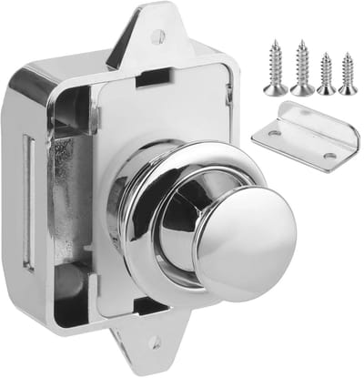 Dailygoods- Drukknop Slot - Kast Vergrendeling - Meubelbeslag - Duurzaam - ABS/Zinklegering - Eenvoudige Installatie - Kastvergrendeling
