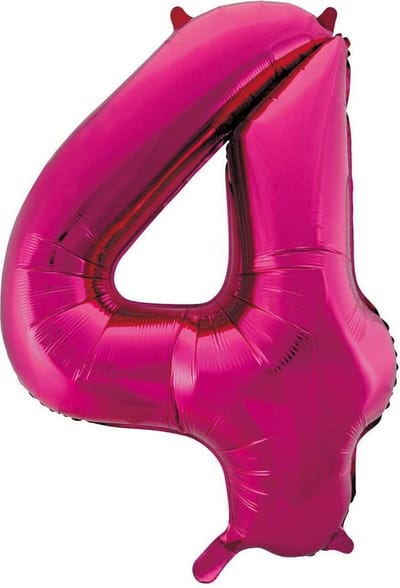 Pink roze cijfer ballon 4.