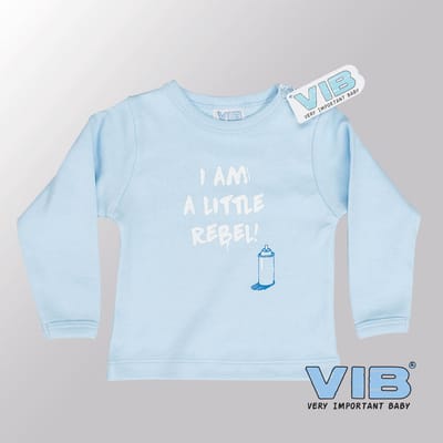 VIB® - Baby T-Shirt I am a Little Rebel (Blauw)-(0-3 mnd) - Babykleertjes - Baby cadeau - zwangerschap aankondiging - geboorte cadeau