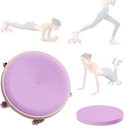 Abdominal Wheel - Buikspierwiel Core Trainer - Kracht Opbouwen - Stille Schuifwielen - 32x32x8.5 cm - Paars