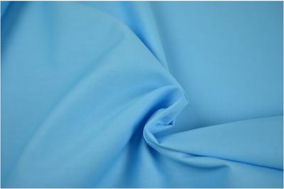 Katoen stof - Per meter - 1 meter - Poplin katoen uni - Aqua blauw