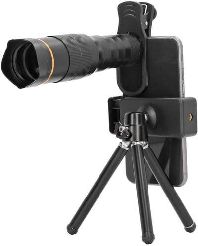Dailygoods- Telefooncameralens 32x Vergroting - Ultragroothoek/198 Graden Fisheye - Dubbel Afstelsysteem - Lichtgewicht - Geschikt voor Statief/Handopnamen - Telefoonlens