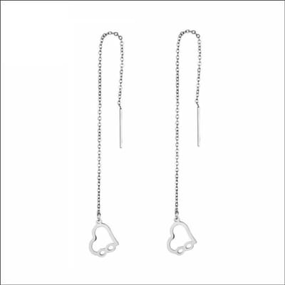 Aramat Jewels | Oorhangers | Stijlvolle Doortrek Oorbellen Hartje-infinity RVS | Zilverkleurig | |1,2mm | Staal | Kinderen, Volwassenen | Verkleurd niet