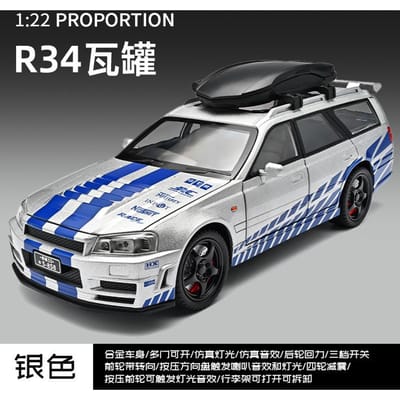 1:22 Gtr R34 Stagea 260Rs Wc34 Stationwagon Legering Auto Model Geluid En Licht Terugtrekken Speelgoed Verzamelingen Verjaardagscadeau
