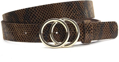 Dames riem bruin python 3 cm breed - Leer - Jeans riem - Casual - Maat 100