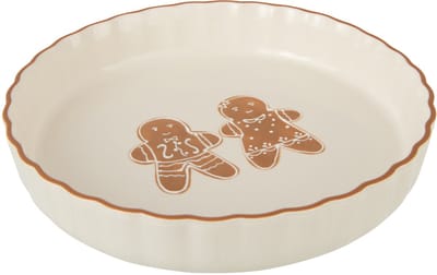 J-Line taartplateau Cookie Dolomiet - keramiek - bruin/wit