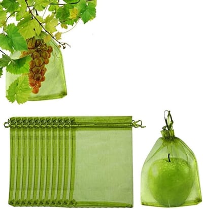100 stuks fruitbeschermende zak druivennetten anti-insectennet fijn gaas organza zak herbruikbare tuinplant aardbeienbeschermingsnet tegen wespenazijnvlieg (15 x 20 cm)