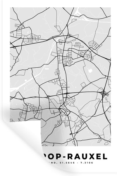 Muurstickers - Sticker Folie - Stadskaart - Duitsland - Plattegrond - Castrop-Rauxel - Kaart - 20x30 cm - Plakfolie - Muurstickers Kinderkamer - Zelfklevend Behang - Zelfklevend behangpapier - Stickerfolie