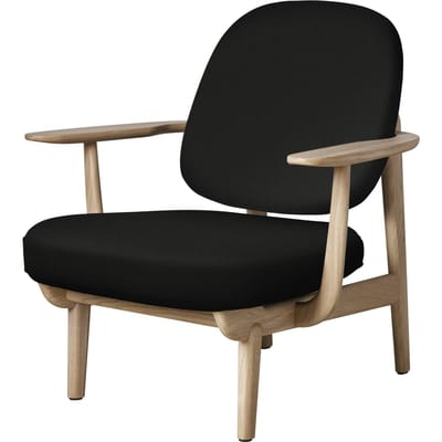 Fritz Hansen Fred Loungefauteuil - JH97 - zwart - eiken helder gelakt