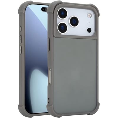 Coverzs matte shock hoesje geschikt voor iPhone 17 Pro (grijs) – stevige case met krasbestendige bescherming, slank design en perfecte pasvorm