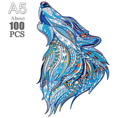 Puzzel Dier Houten Puzzel DOE-HET-ZELF Knutselen Hersentrainer Puzzels Spel Ideaal voor Kinderen Volwassen wolf Leren Houten Speelgoed Cadeau Moeilijkheidsgraad