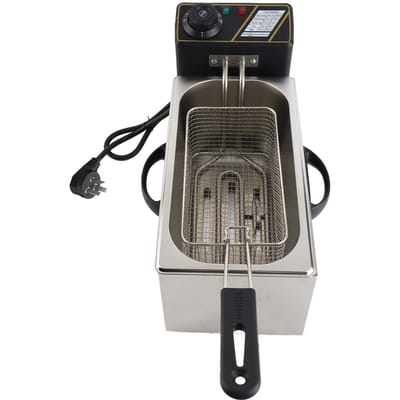 4L 4.2Qt Elektrische Frituurpan met Verwijderbare Oliefiltratie Mand 1400W Roestvrij Staal 60 200 celsius  140 392 EU Plug