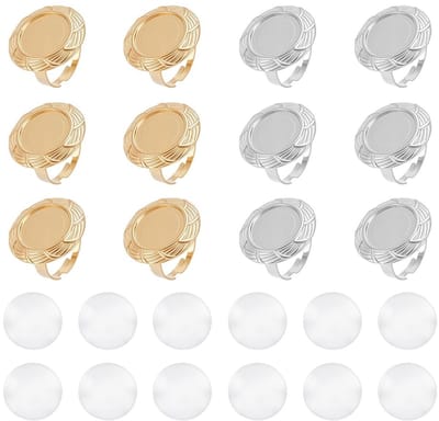 Dailygoods - Set van 12 RVS Vintage Ring Manchet Bases voor DIY Sieraden