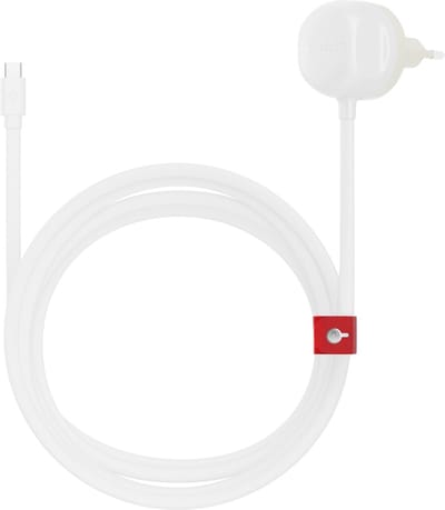 PowerCord Serie 30W USB-C Kabel – 30W Snellader en USB-C in één – Compatibel met alle USB-C-apparaten – Vlakke, duurzame kabel ontworpen om niet in de knoop te raken - Wit