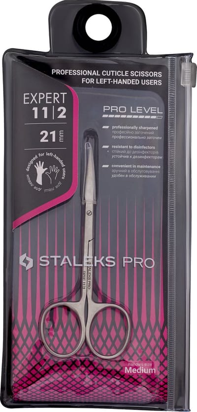 Staleks Pro Expert 11/2 - 21mm - Cuticle Scissors - Left-Handed