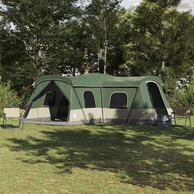 vidaXL - Tent - voor - 16 - personen - met - dak - Groen - 680 - x - 510 - x - 210 - cm