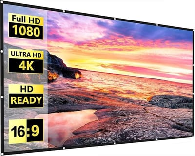 Projectiescherm - Draagbaar Scherm - Thuisbioscoop Buiten - HD 4K Kwaliteit - 120 Inch - Wit