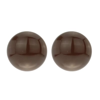 Behave - Oorknop Dames - Donker Bruin - Basic Oorbel - Diameter 1,7 cm