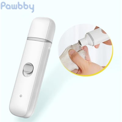 Pawbby coupe-ongles pour animaux de compagnie coupe-ongles électrique chien chat broyeur à ongles coupe-ongles pour soins des animaux de compagnie blanc