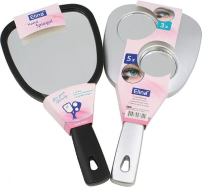 Hand spiegel - Make up spiegel - 2- Zijdig - 3x en 5x vergroting - Assortie