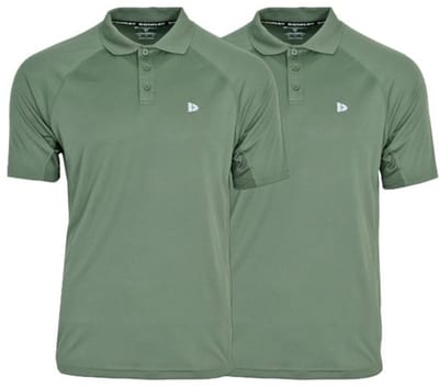 2-Pack Donnay - Sport polo (Björn) - Multi Sportpolo - Heren - Jungle Green (336)- maat S